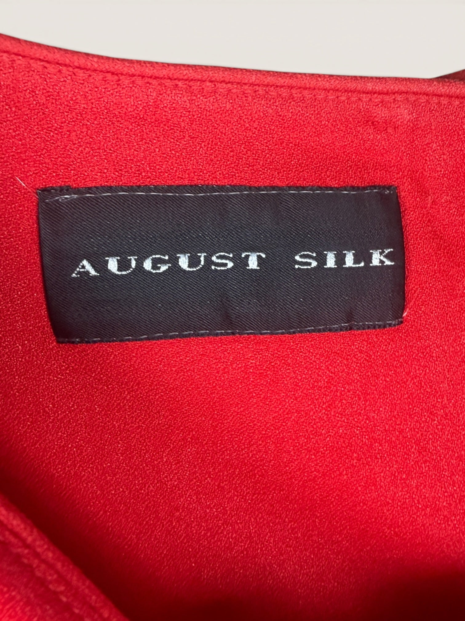 August Silk Red Short-Sleeved Dress