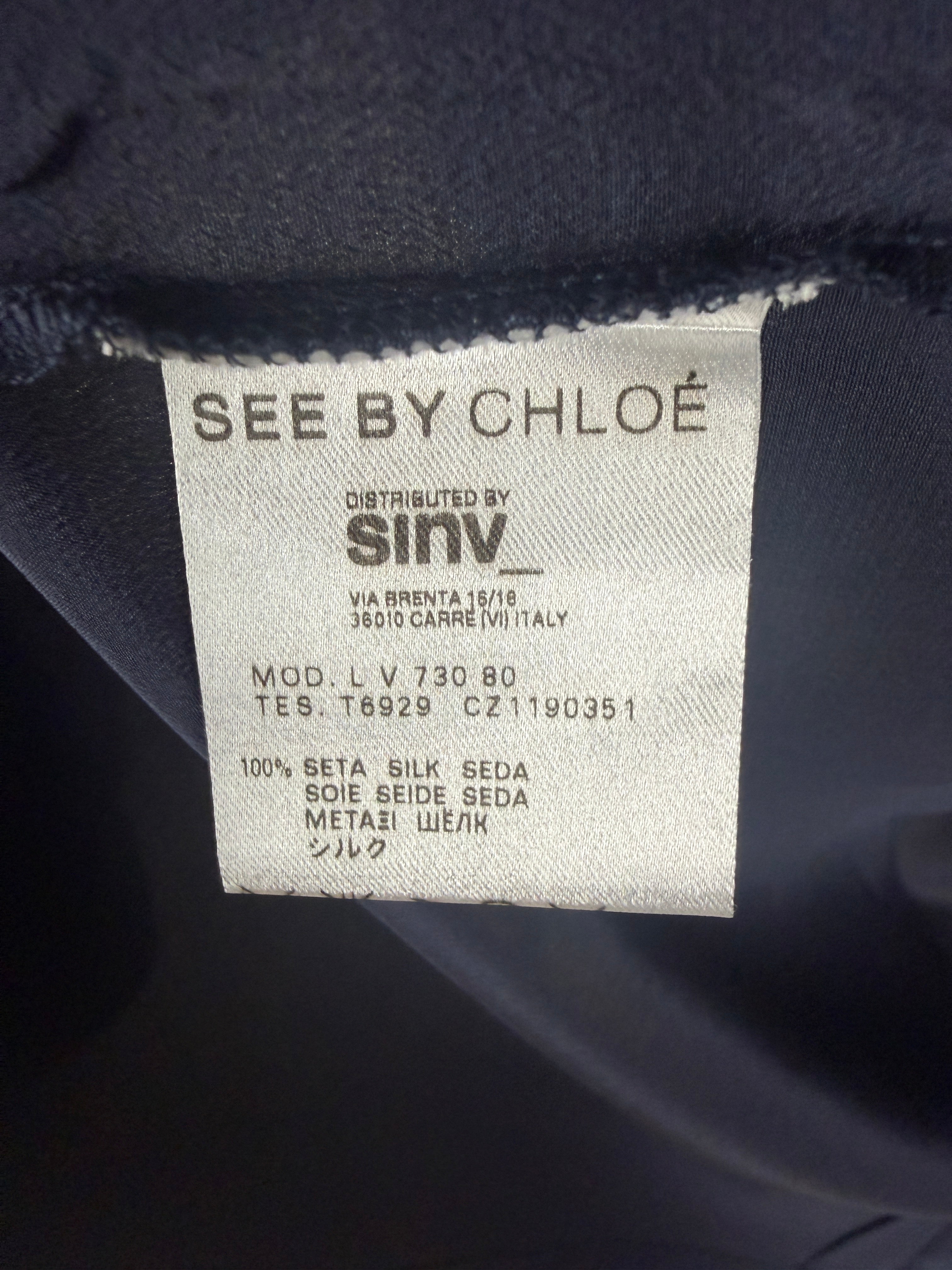 See By Chloé Longline Color-Block Silk Shirt - photo 9