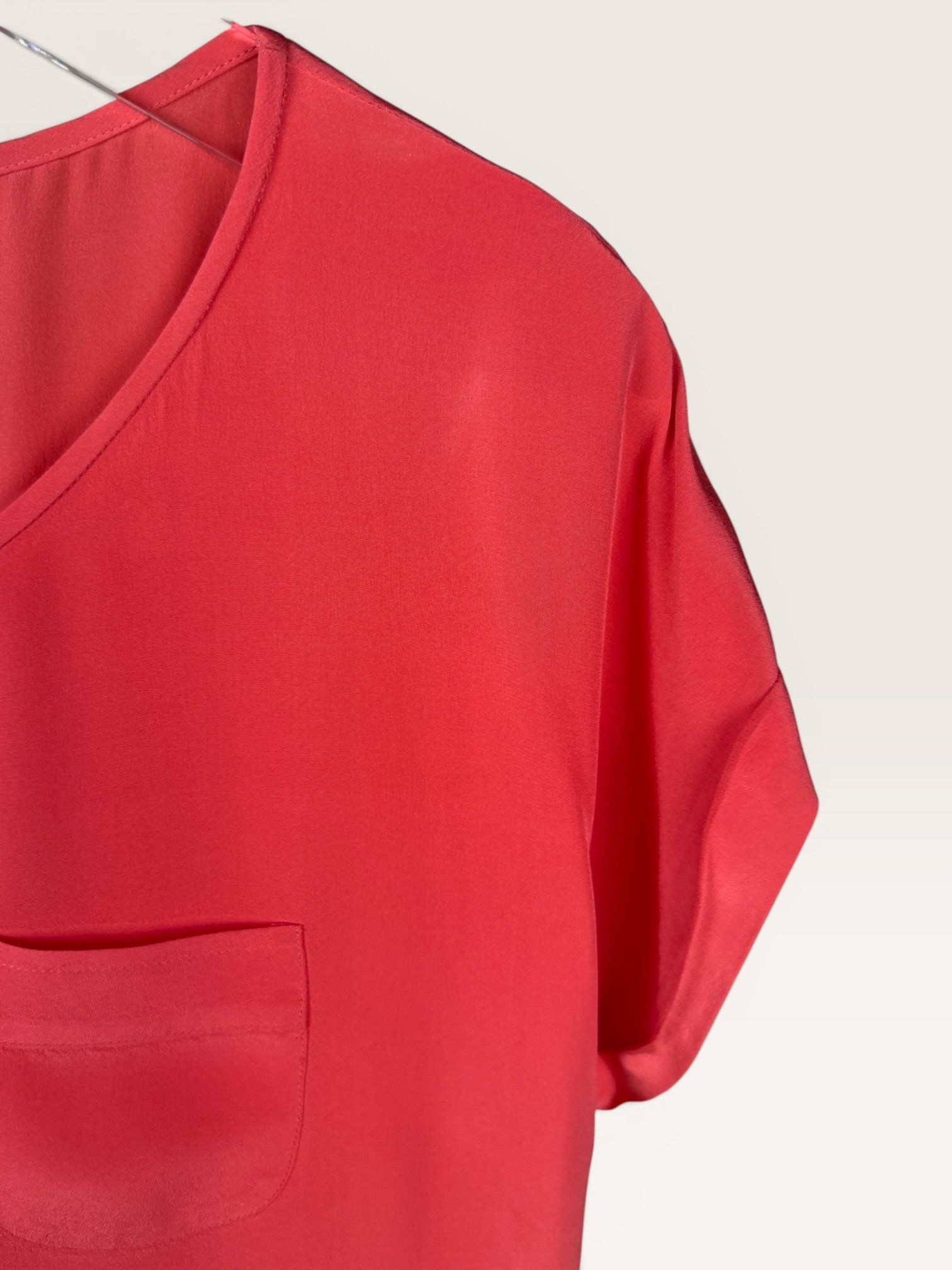 French Connection Red Top with Pocket Detail