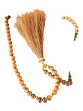 Saoryingy Orange-Brown Beaded Necklace with Tassel