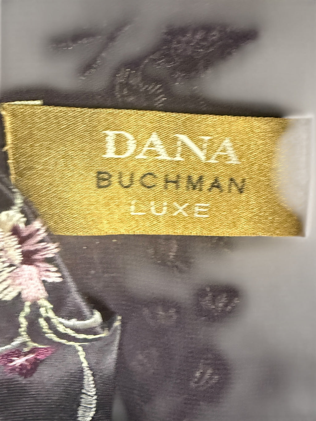 Dana Buchman Luxe Floral Embroidery Shirt in Purple, Pink, and White
