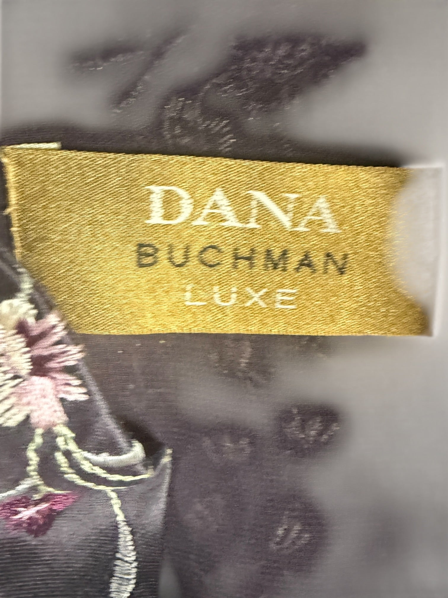 Dana Buchman Luxe Floral Embroidery Shirt in Purple, Pink, and White