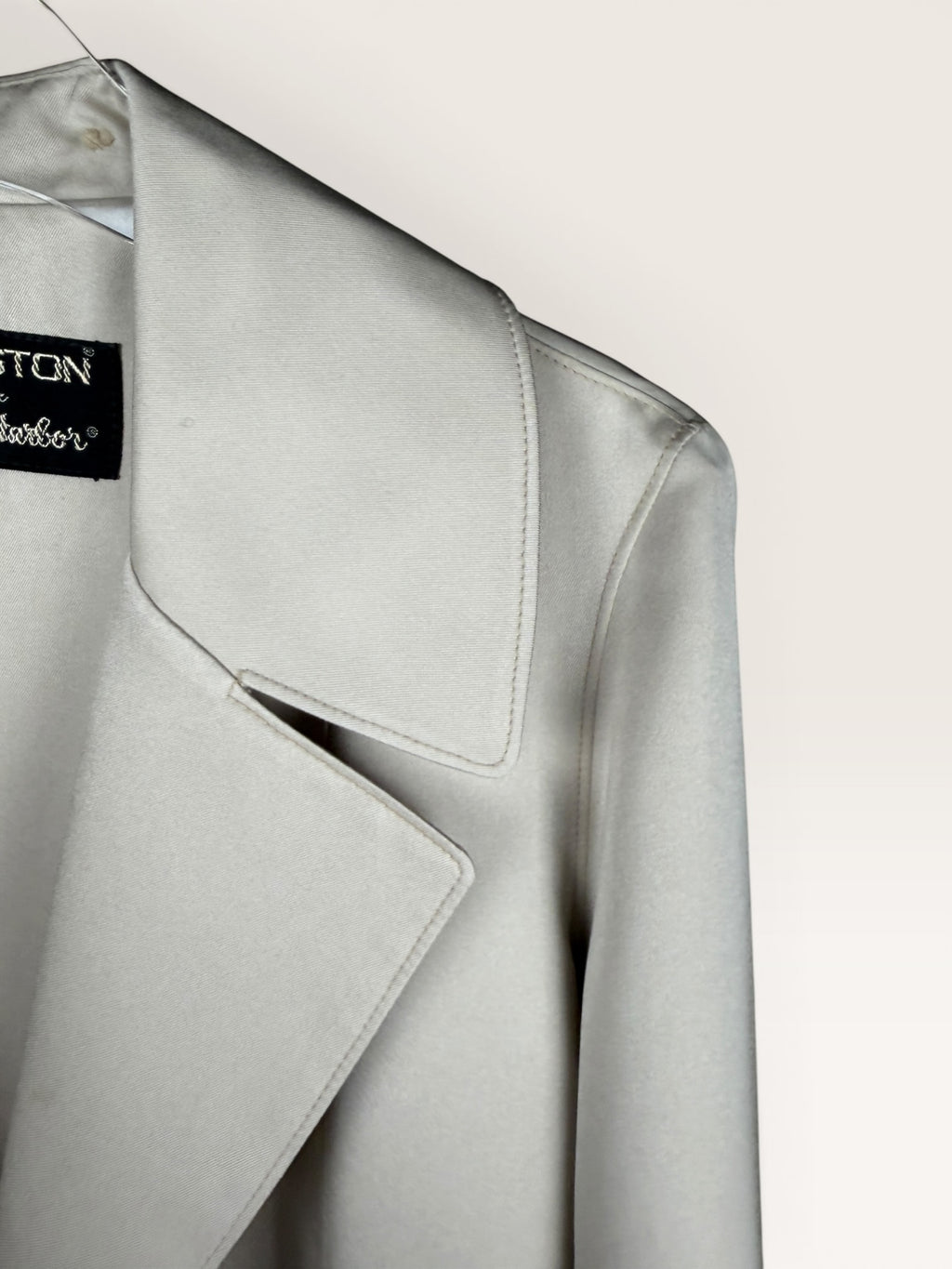 Halston Gray Satin Trench Coat