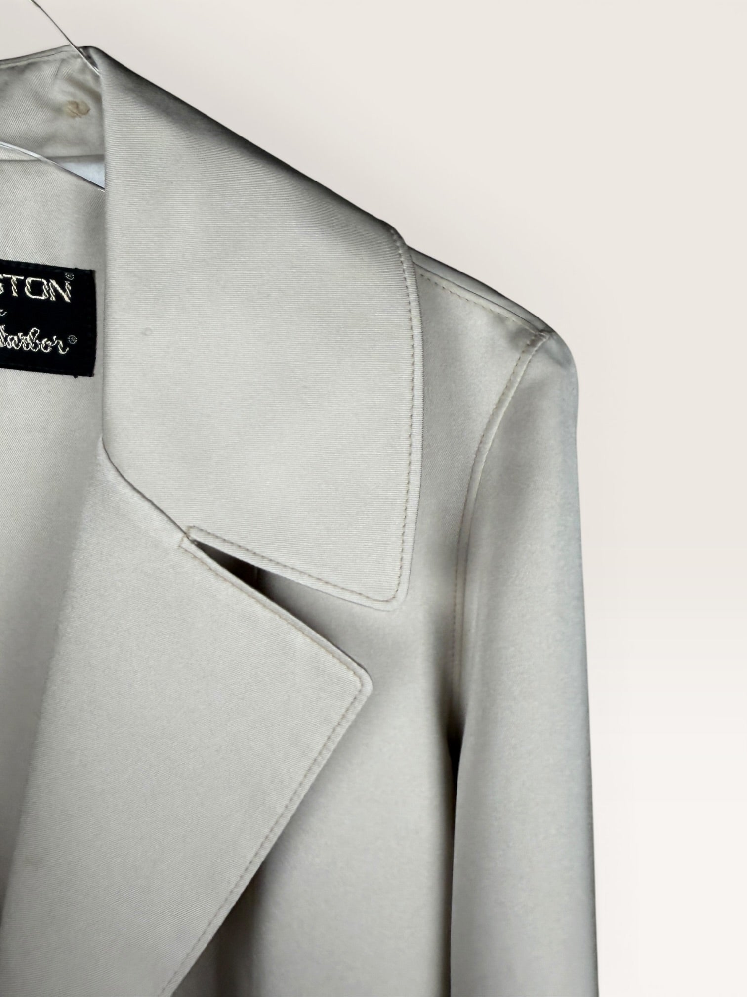 Halston Gray Satin Trench Coat