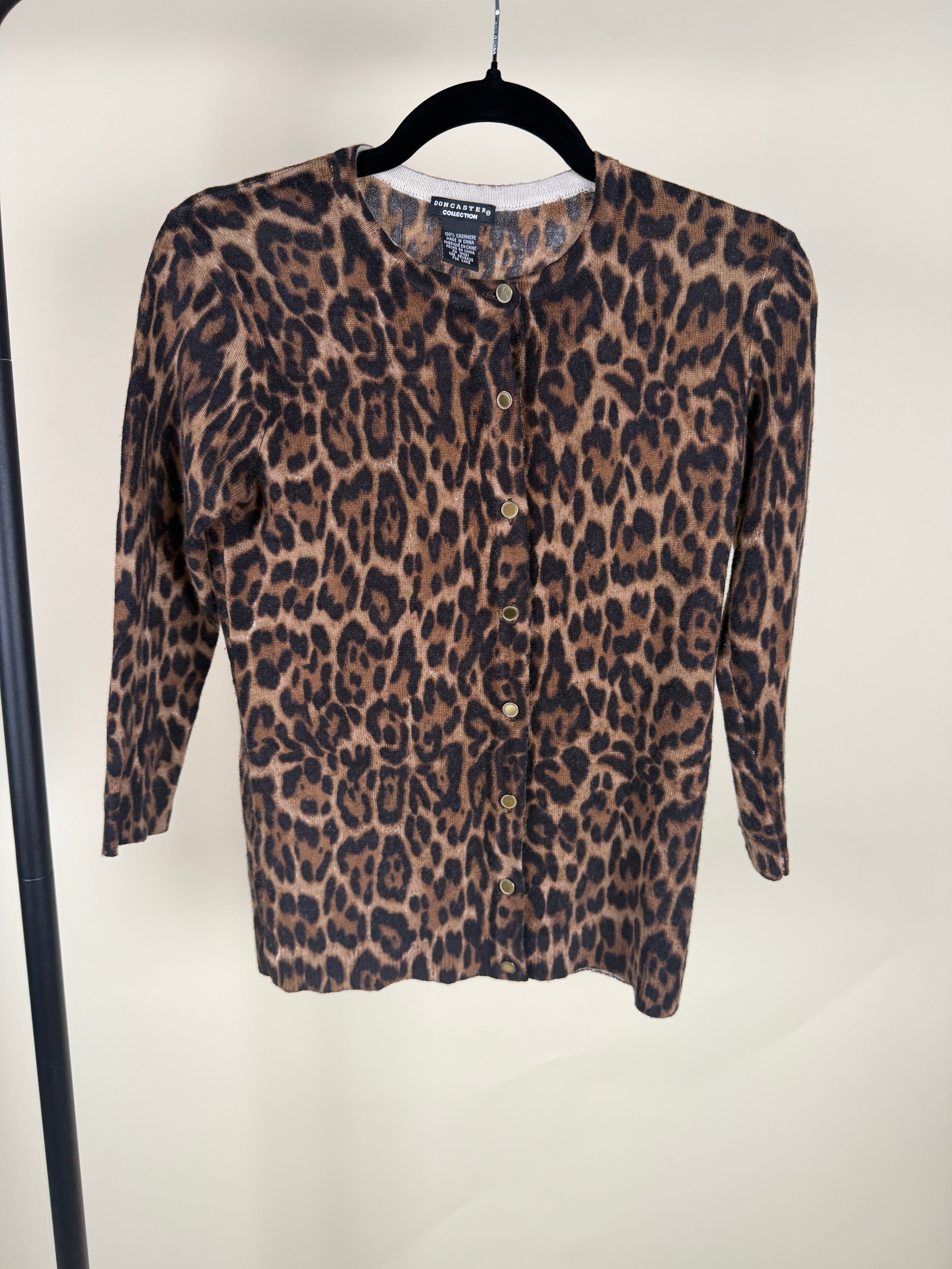 Doncaster Collection Leopard Print Cashmere Cardigan - photo 6
