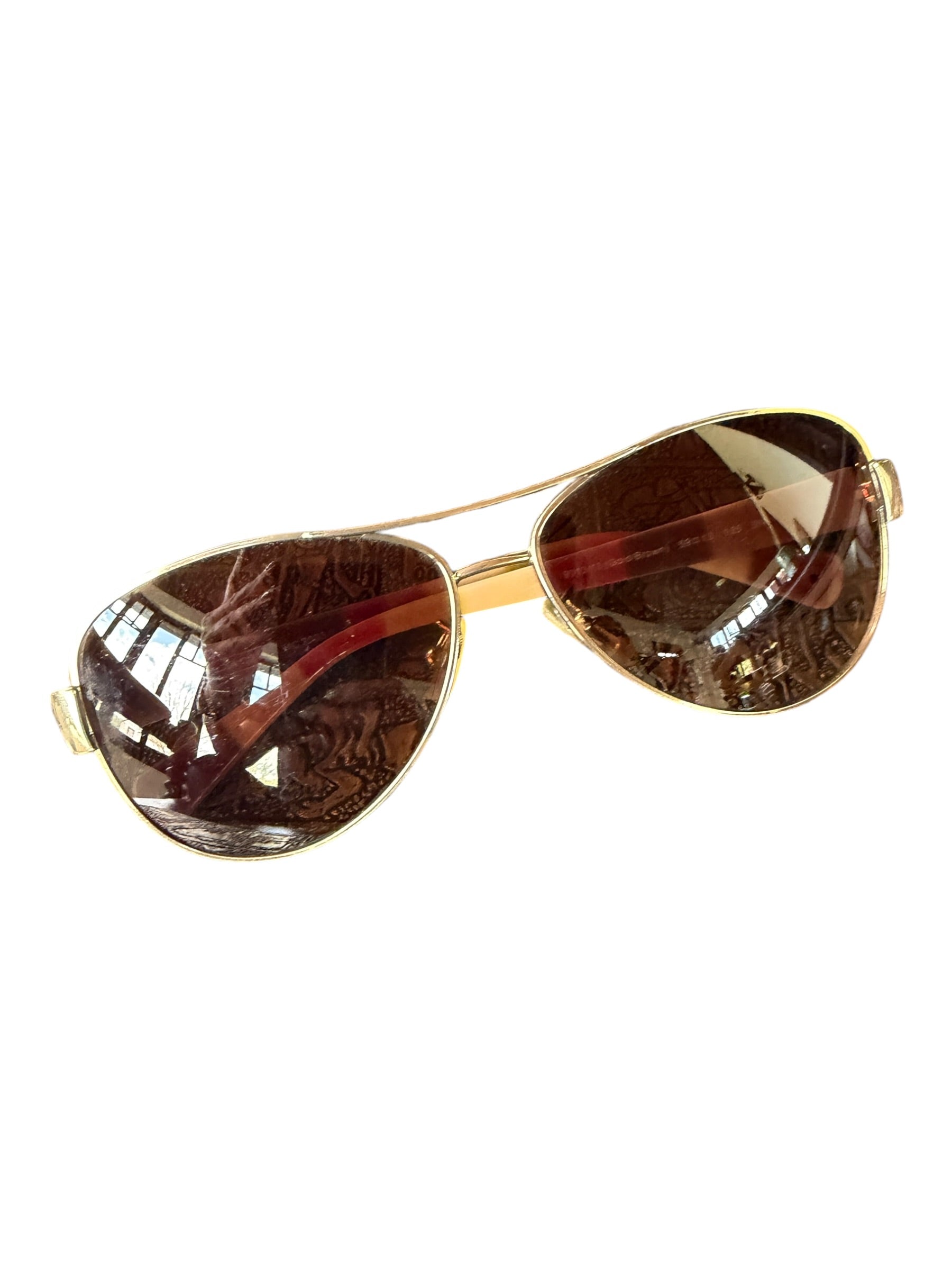 Coach Brown Tortoiseshell Gradient Sunglasses with Double Bridge Design