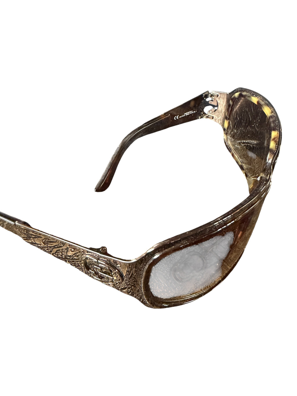 Gucci Tortoiseshell Wrap-Around Sunglasses