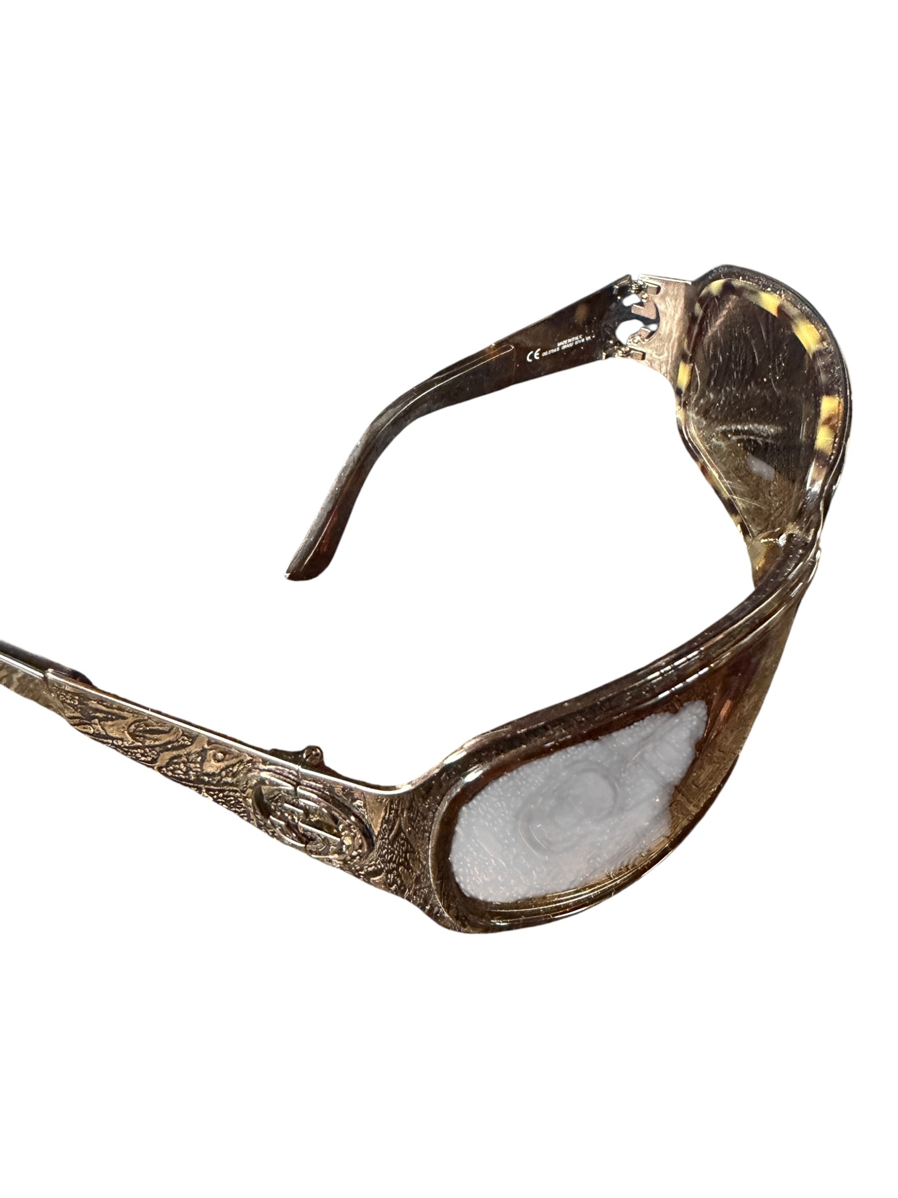 Gucci Tortoiseshell Wrap-Around Sunglasses