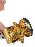 MISS ELLIE TWC Gold Sculptural Bracelet with Large Black Gemstone