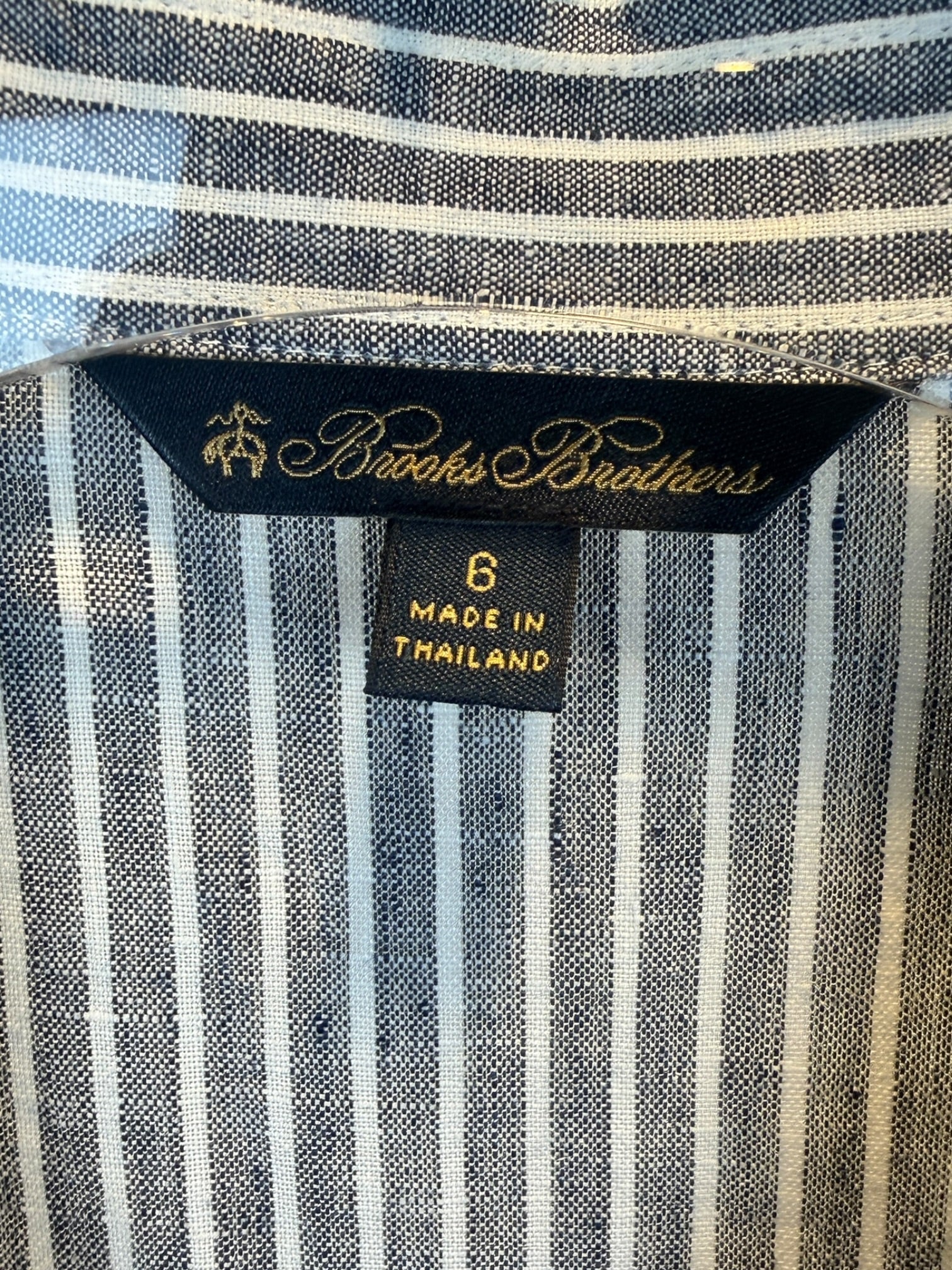 Brooks Brothers Blue and White Striped Sleeveless Dress