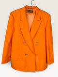 Giorgio Sant'Angelo 1970s Bright Orange Linen-Rayon Suit Set