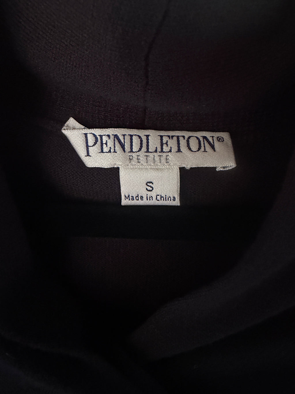 Pendleton Petite Fine-Knit Shawl Collar Sweater in Dark Navy to Grey-Blue Gradient - photo 5