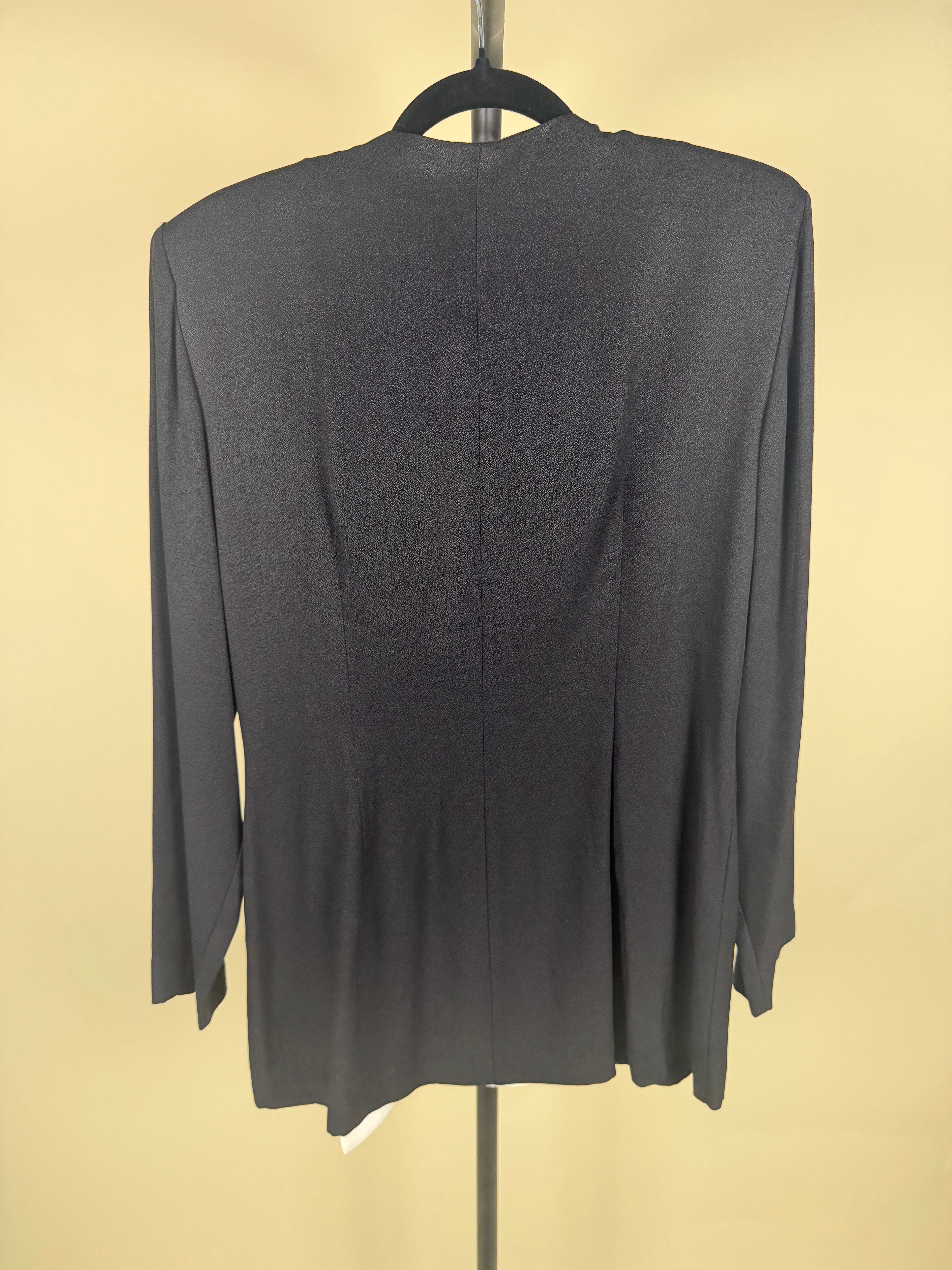 D.J. Summers Black and White Color-Block Blazer (1980s) - 57% Rayon / 43% Acetate - photo 7
