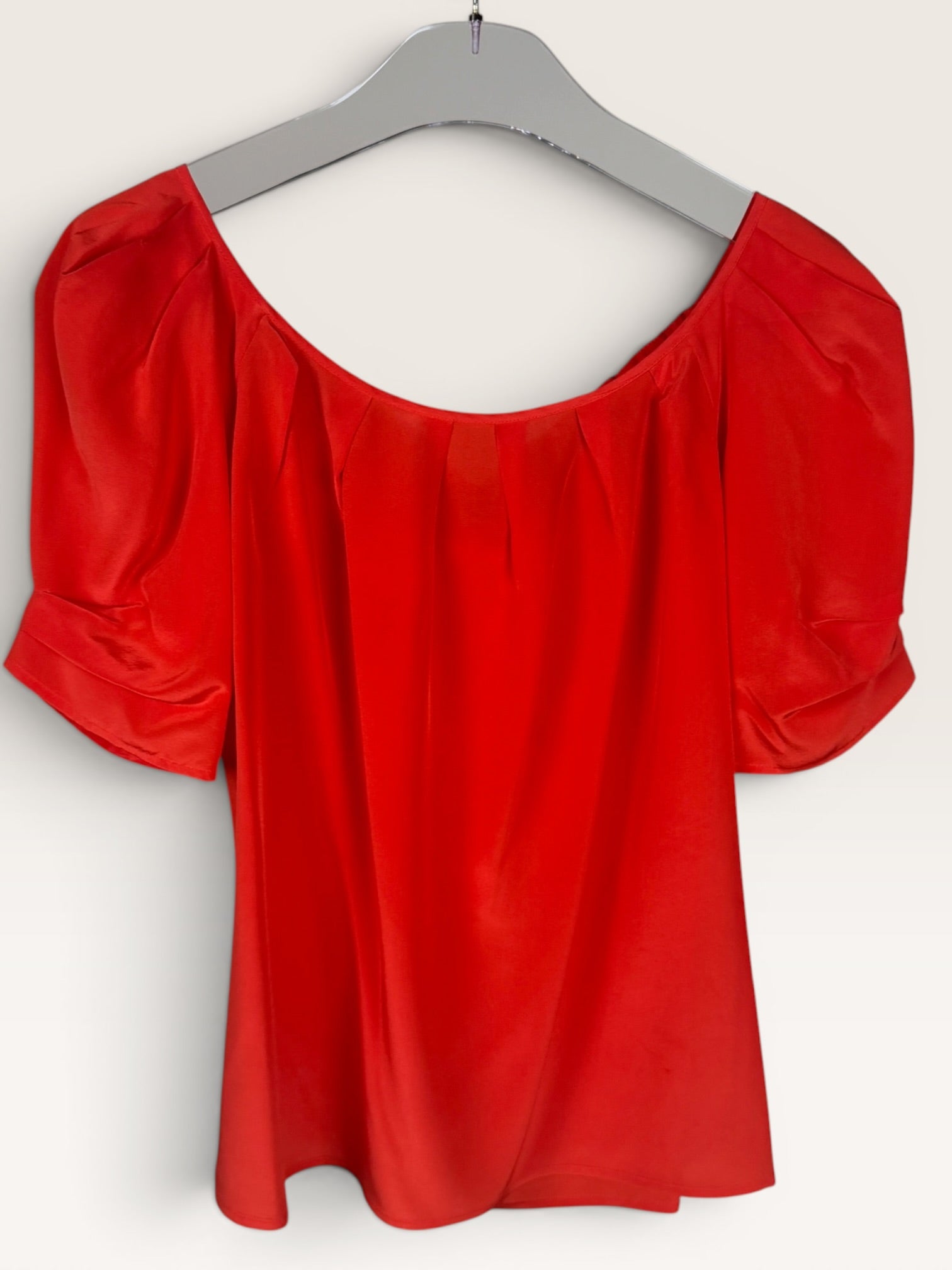 Antonio Melani Red Off-the-Shoulder Top with Puff Sleeves