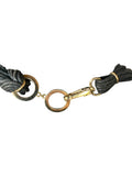 Gray Fabric and Gold Metal Multi-Strand Necklace