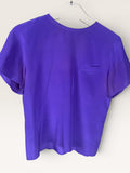 Michelle Stuart 1980s Purple Silk Blouse