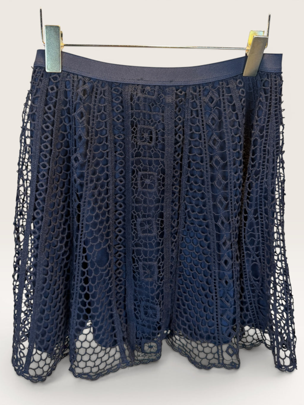 Black Crochet Midi Skirt by Ella Moss