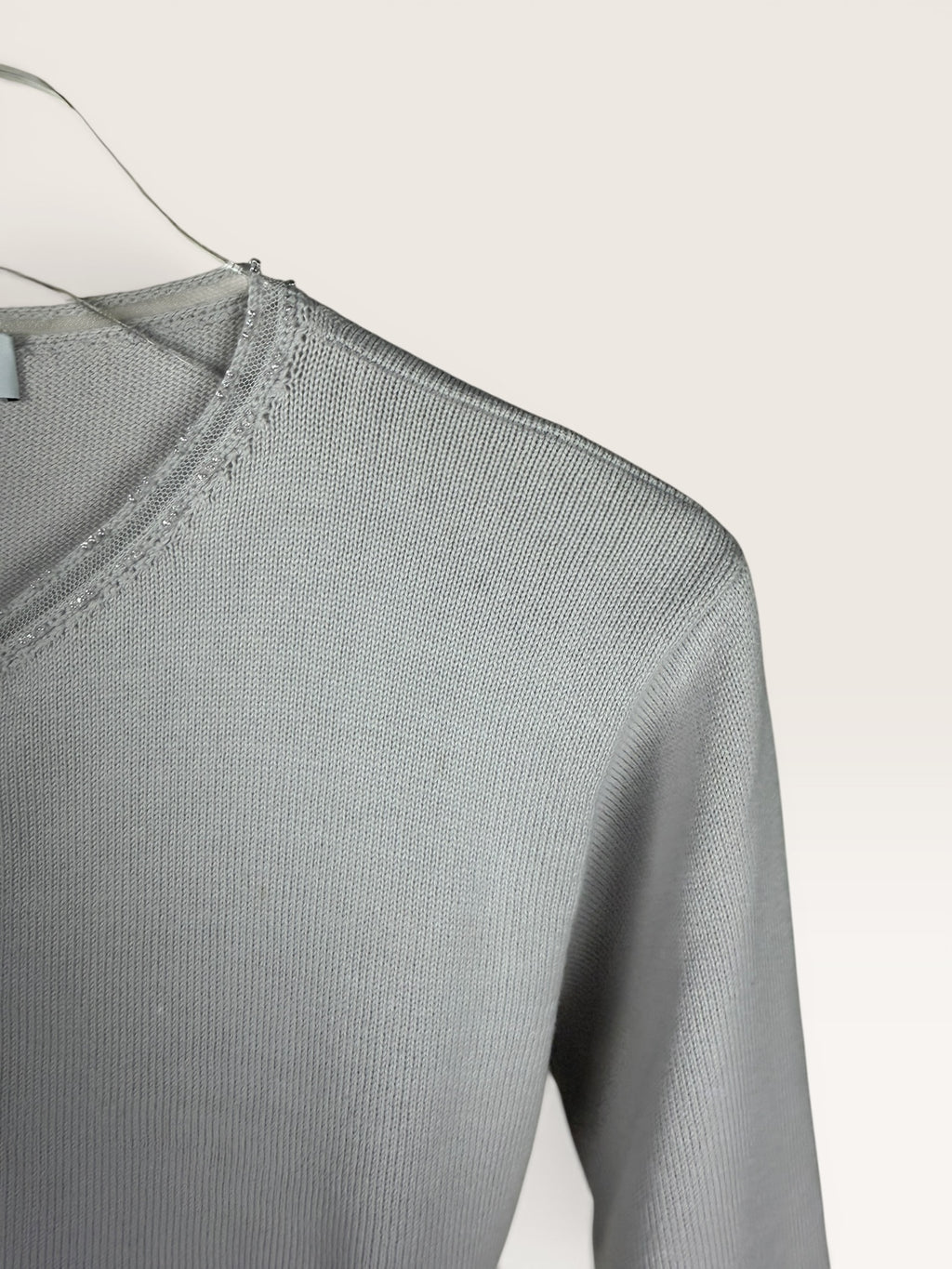 1990s Moschino Cheapandchic Gray Knit Sweater with Button Front