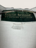 Harveenard White Button-Down Shirt with Embroidered Patch Pocket
