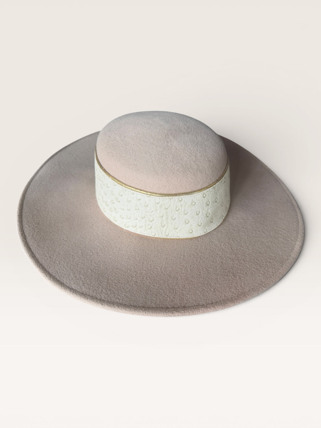 Dobbs 1920s-1940s Wide-Brimmed Wool Felt Hat with Grosgrain Trim