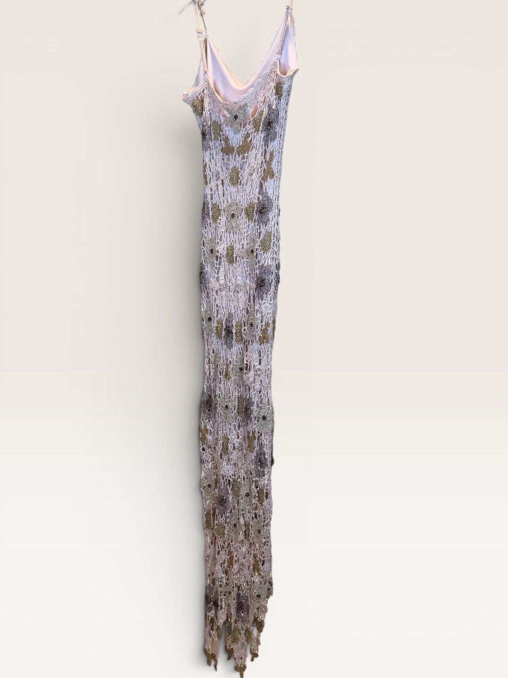 Sue Wong Crochet Lurex Maxi Dress
