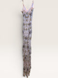 Sue Wong Crochet Lurex Maxi Dress