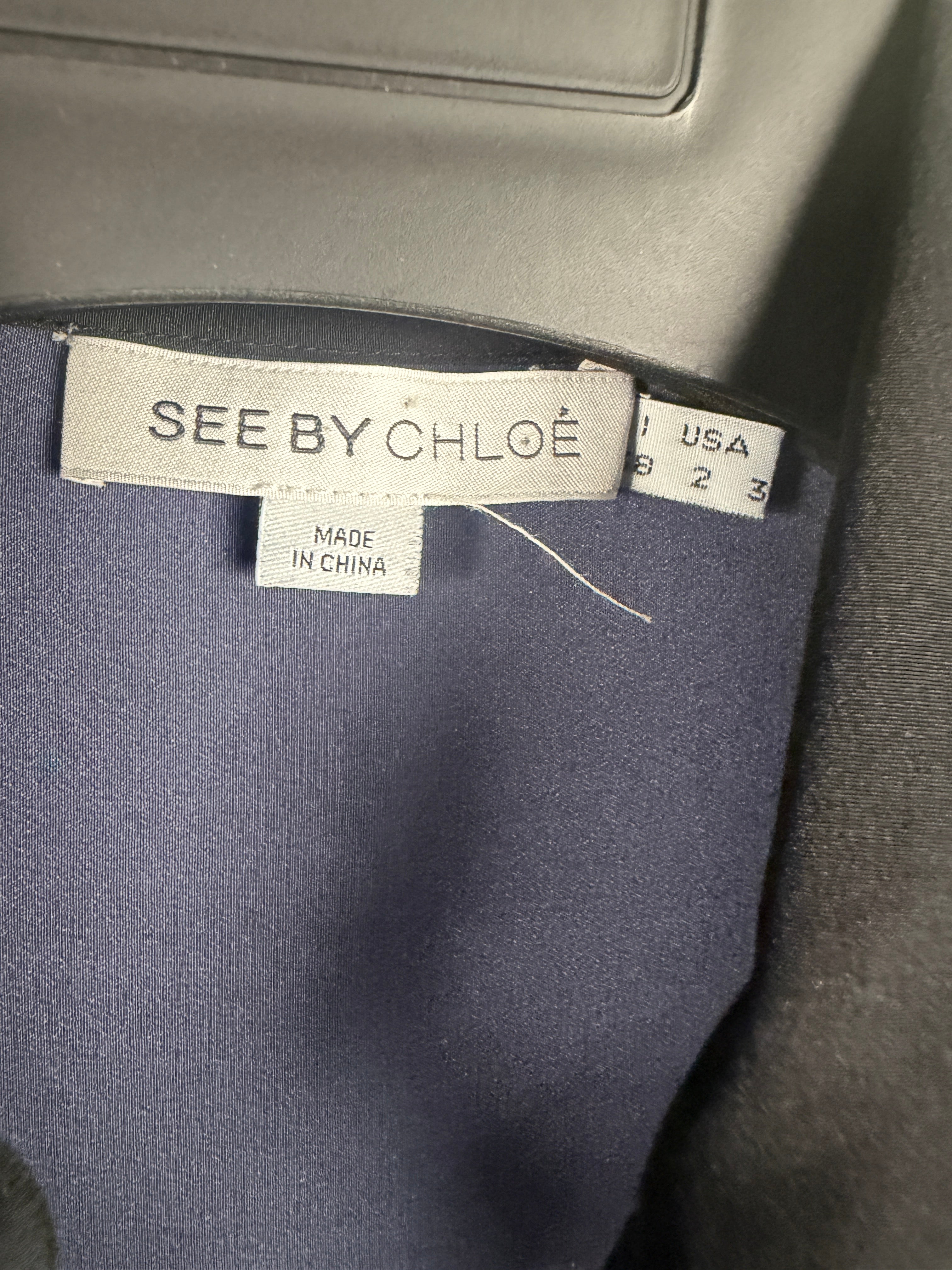 See By Chloé Longline Color-Block Silk Shirt - photo 8