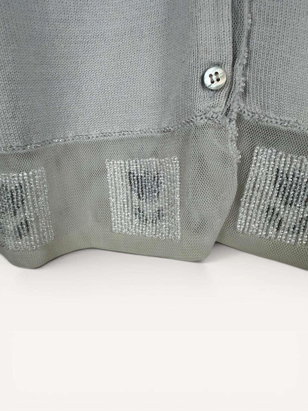 1990s Moschino Cheapandchic Gray Knit Sweater with Button Front