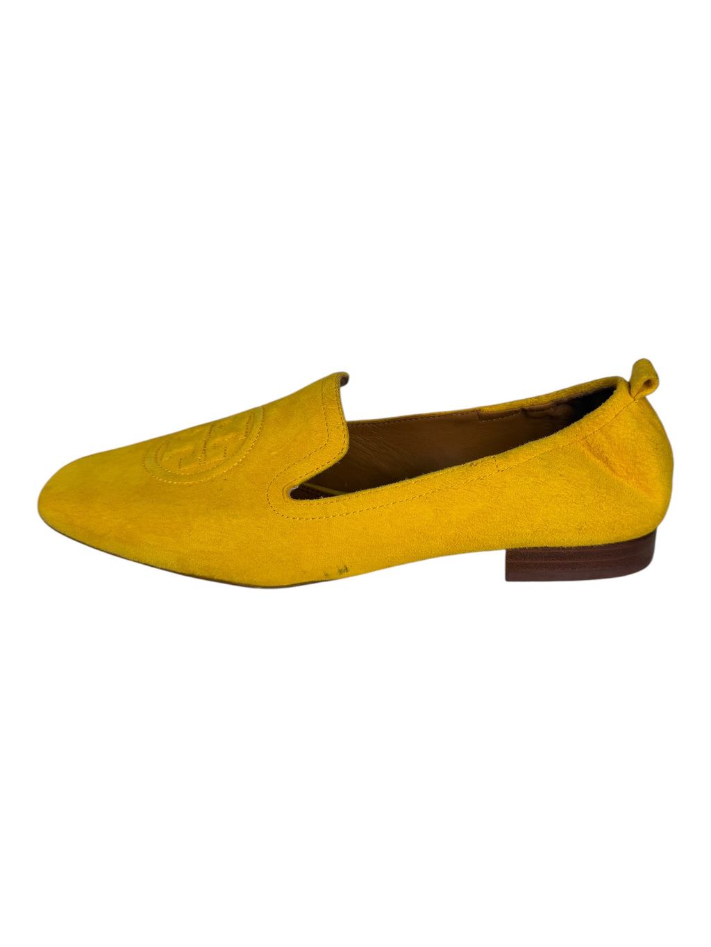 Tory Burch Yellow Suede Loafers