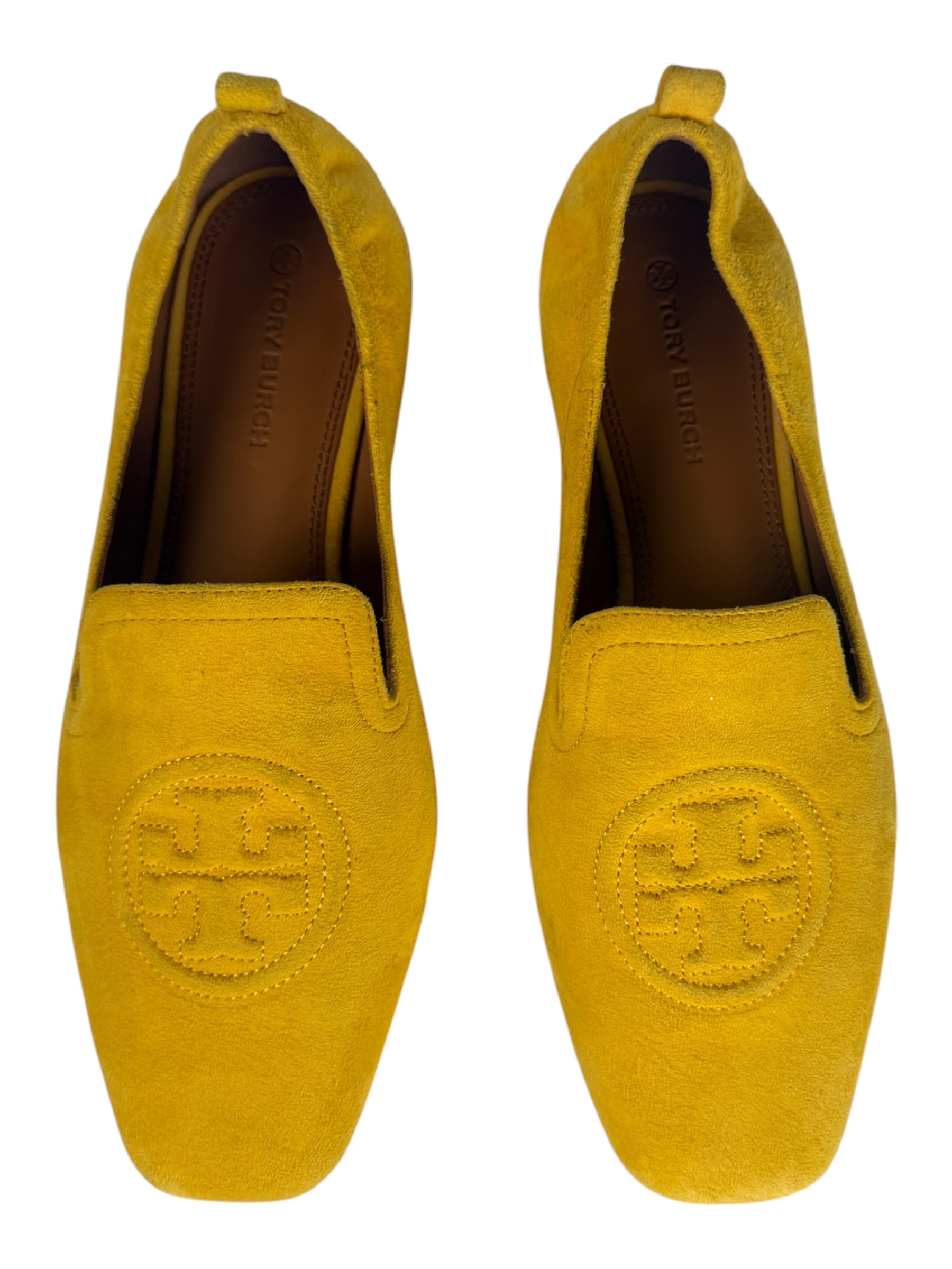 Tory Burch Yellow Suede Loafers