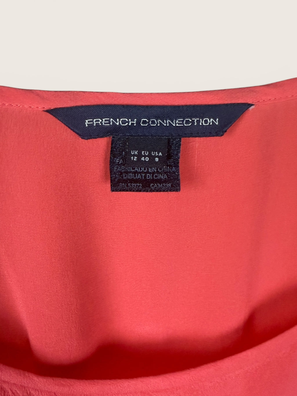 French Connection Red Top with Pocket Detail