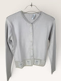 1990s Moschino Cheapandchic Gray Knit Sweater with Button Front