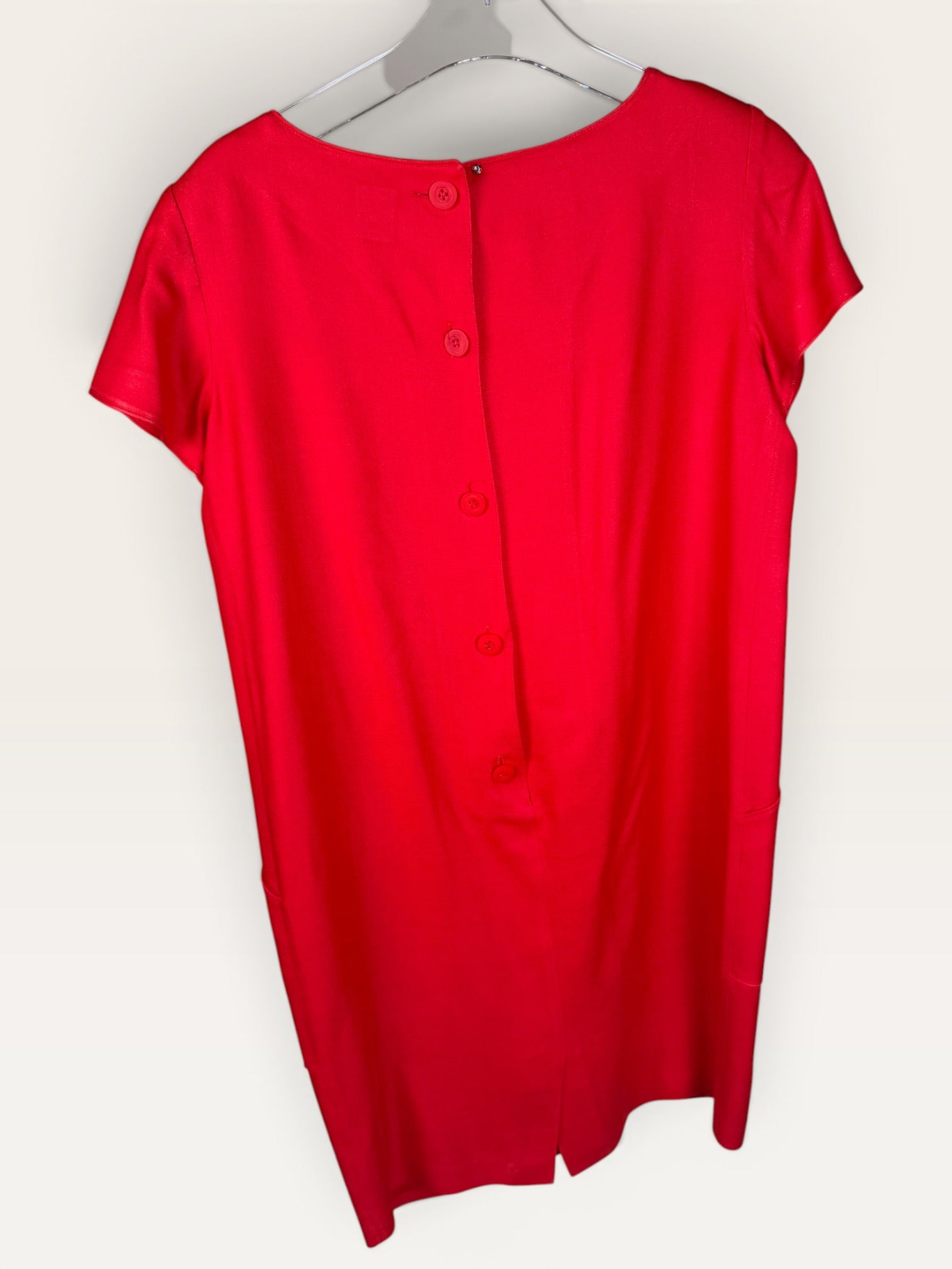 August Silk Red Short-Sleeved Dress