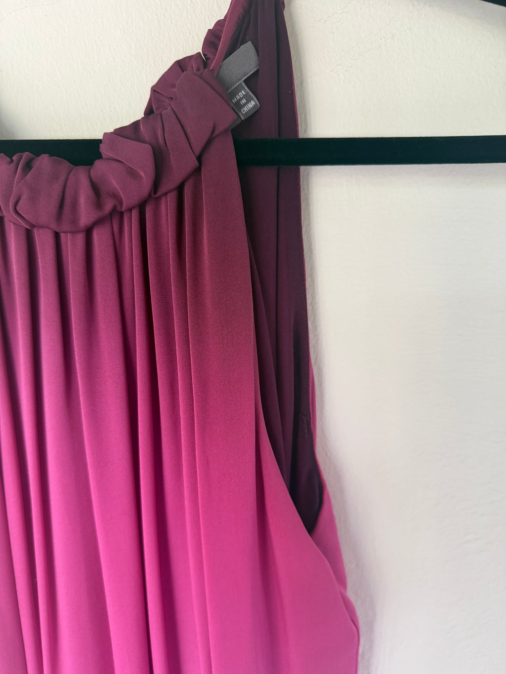 Vince Ombre Silk Midi Dress in Deep Plum to Hot Pink Gradient - photo 2