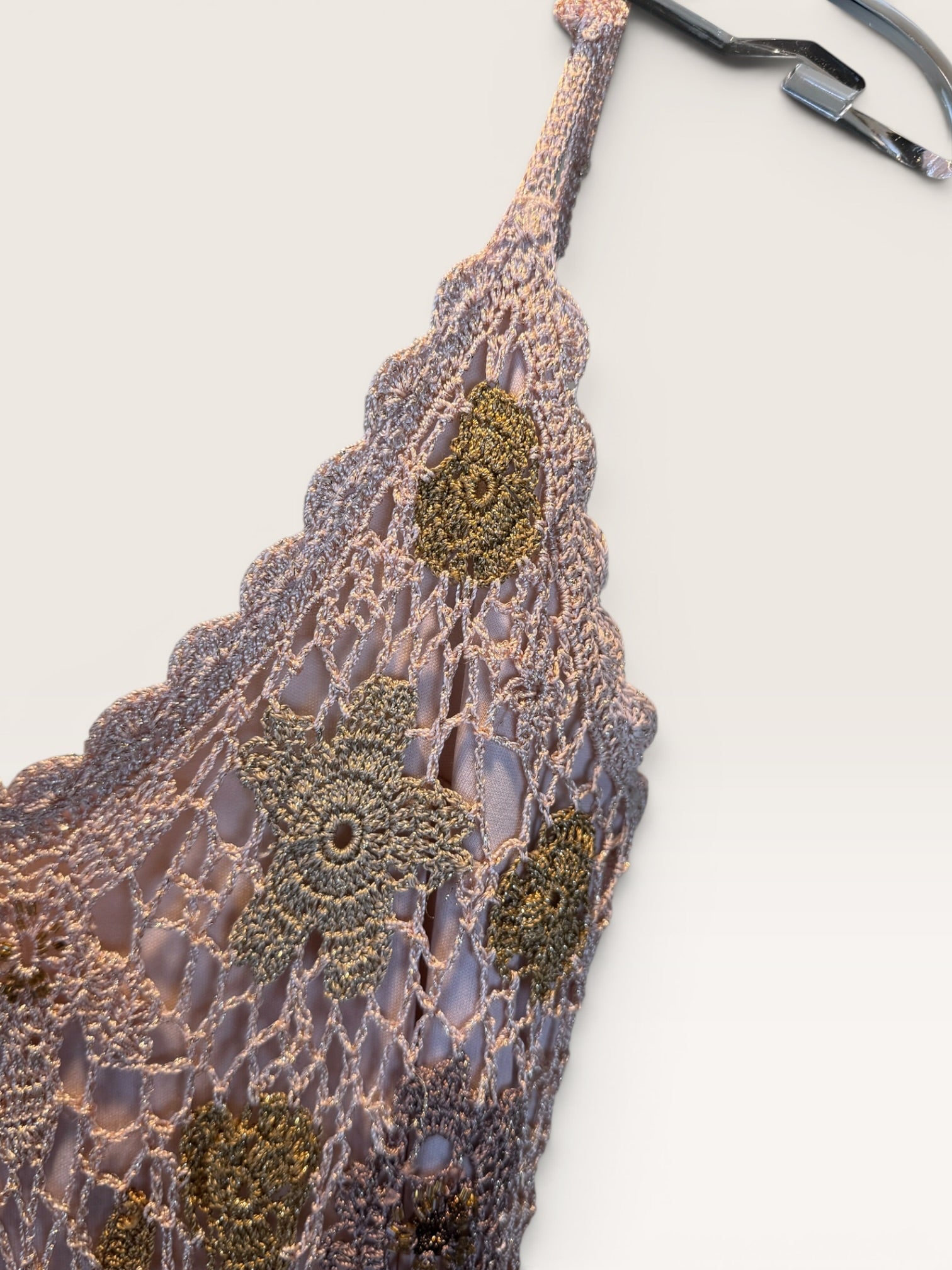 Sue Wong Crochet Lurex Maxi Dress