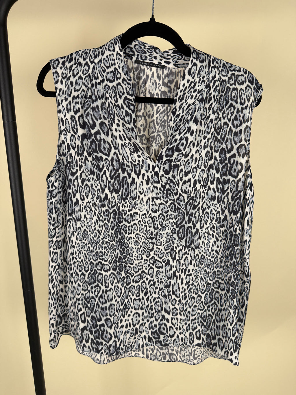 Elie Tahari Sleeveless Silk Blouse in Leopard Print - photo 6