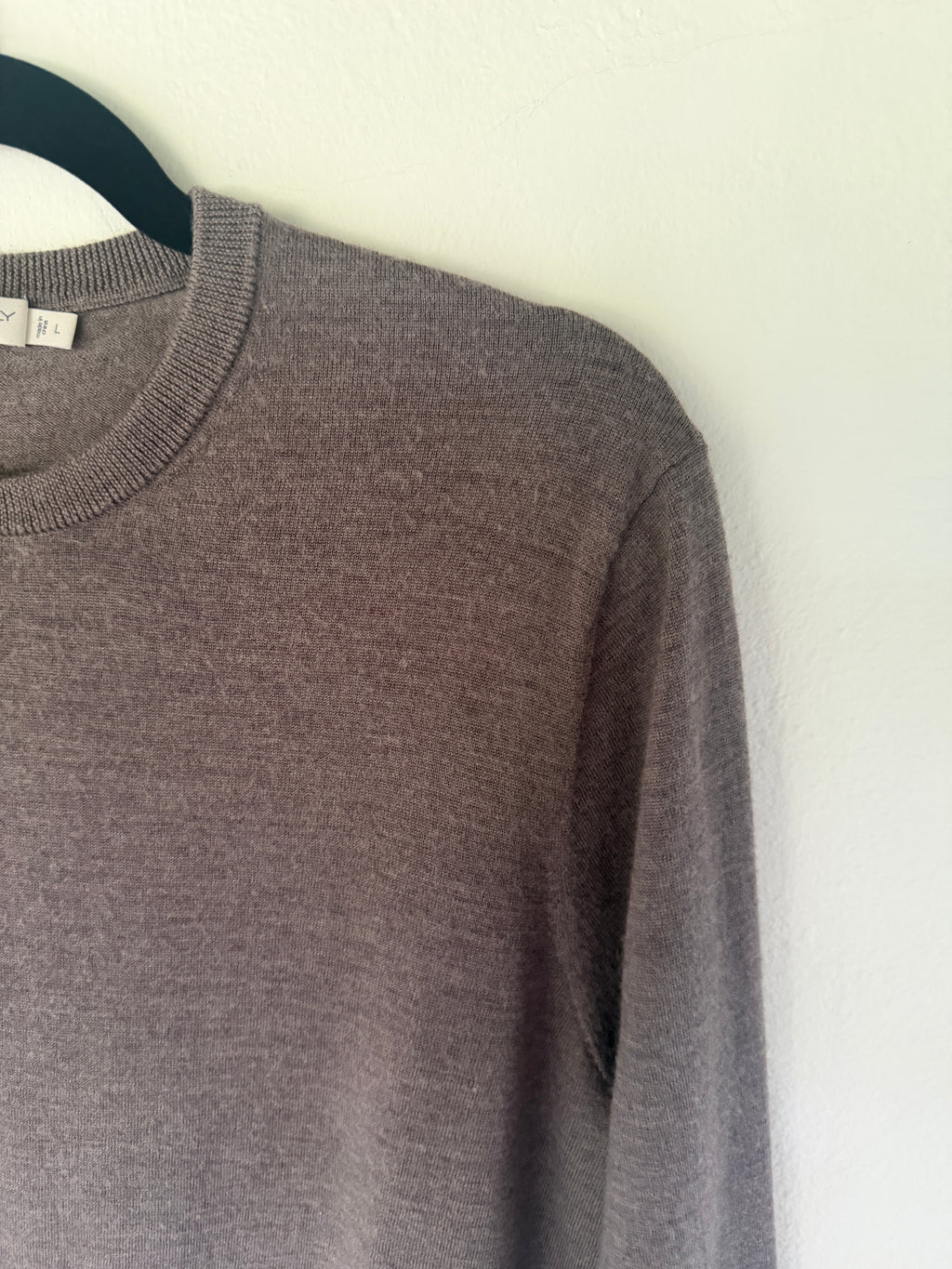 Suitsupply Taupe/Greige Merino Wool Crewneck Sweater - photo 3