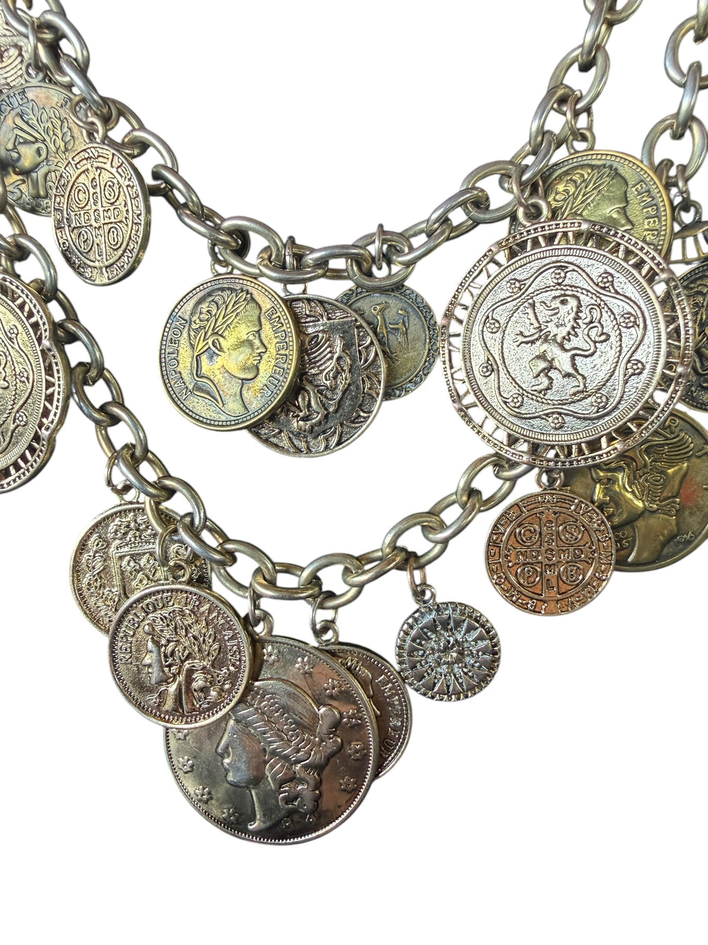 Vintage Silver and Gold Charm Necklace