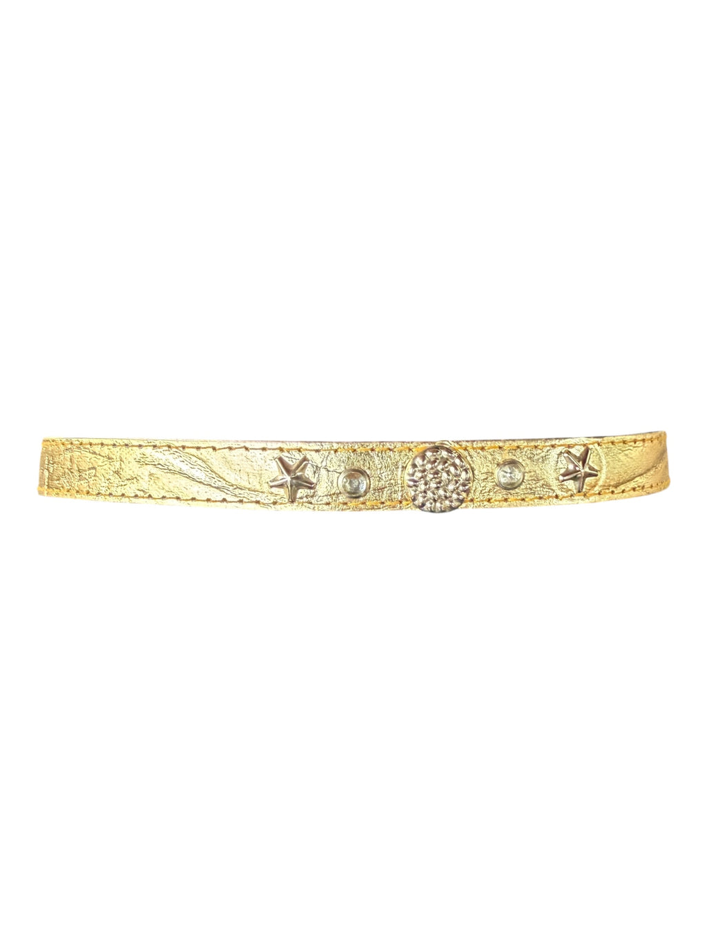 Gold Choker Necklace with Star and Circular Stud Details