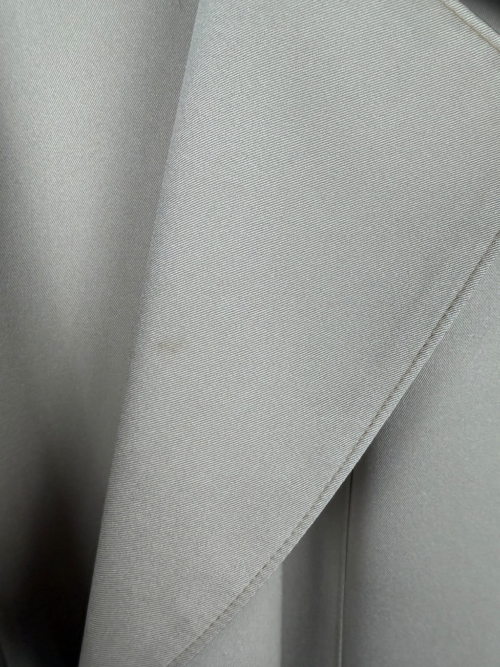 Halston Gray Satin Trench Coat