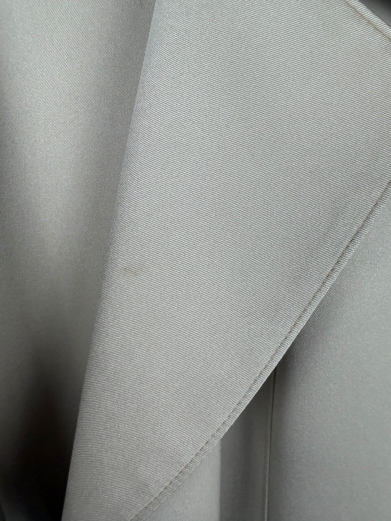 Halston Gray Satin Trench Coat