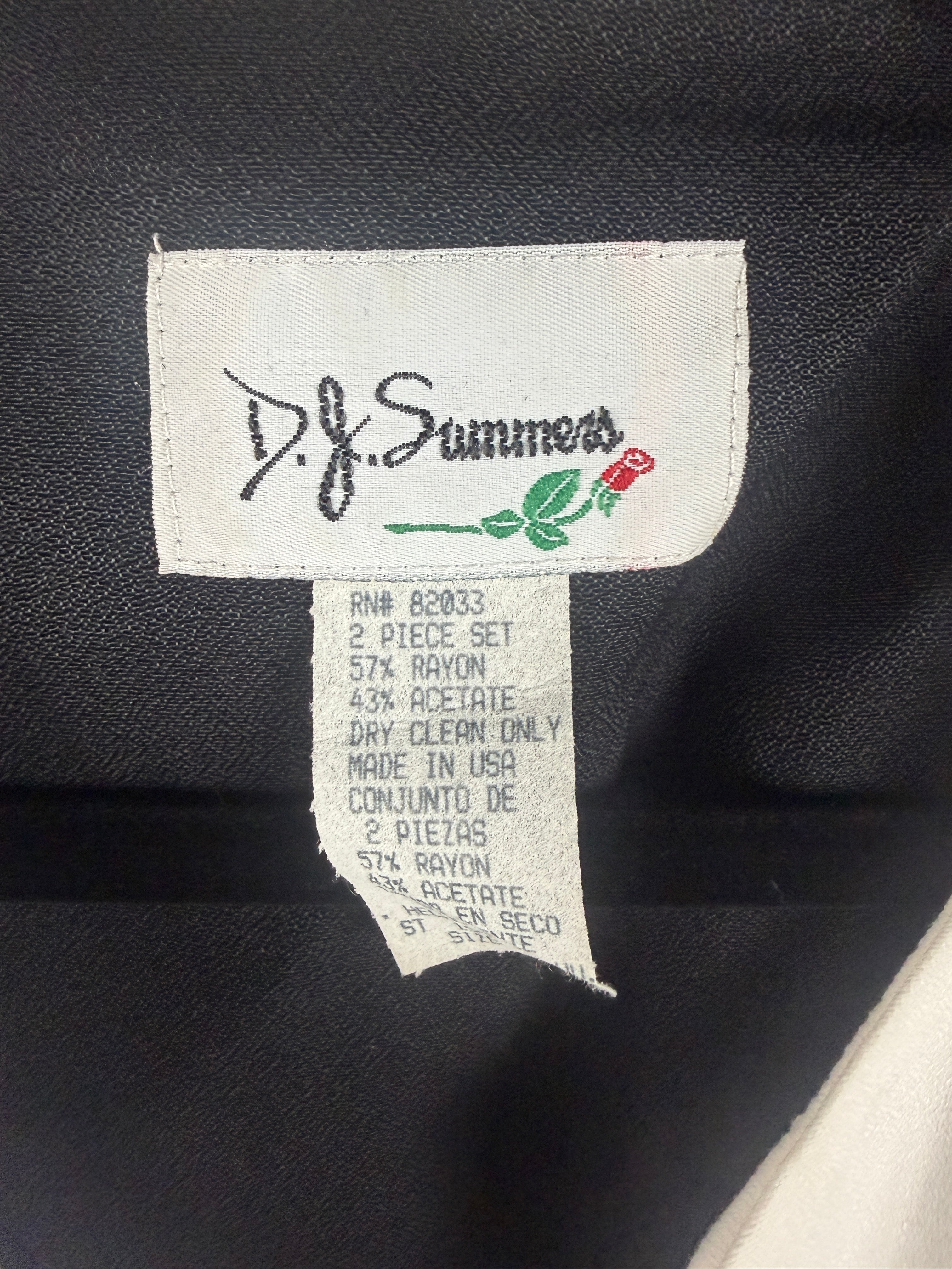 D.J. Summers Black and White Color-Block Blazer (1980s) - 57% Rayon / 43% Acetate - photo 8