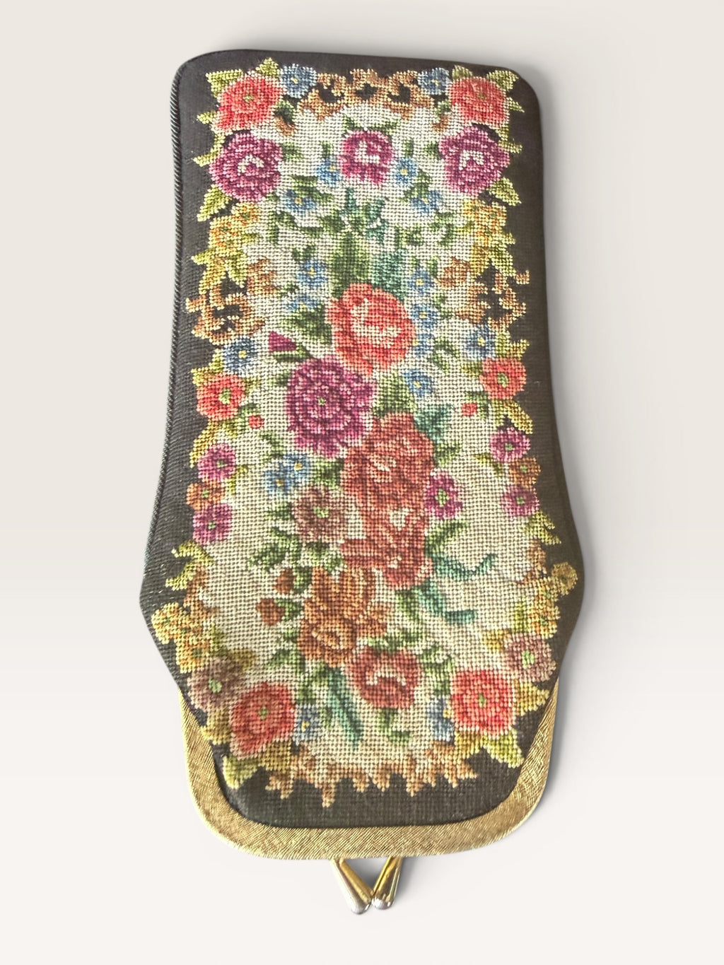 Black and Gold Embroidered Clutch
