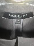 Lafayette 148 New York Black Zip Front Dress with Perforated Sleeves