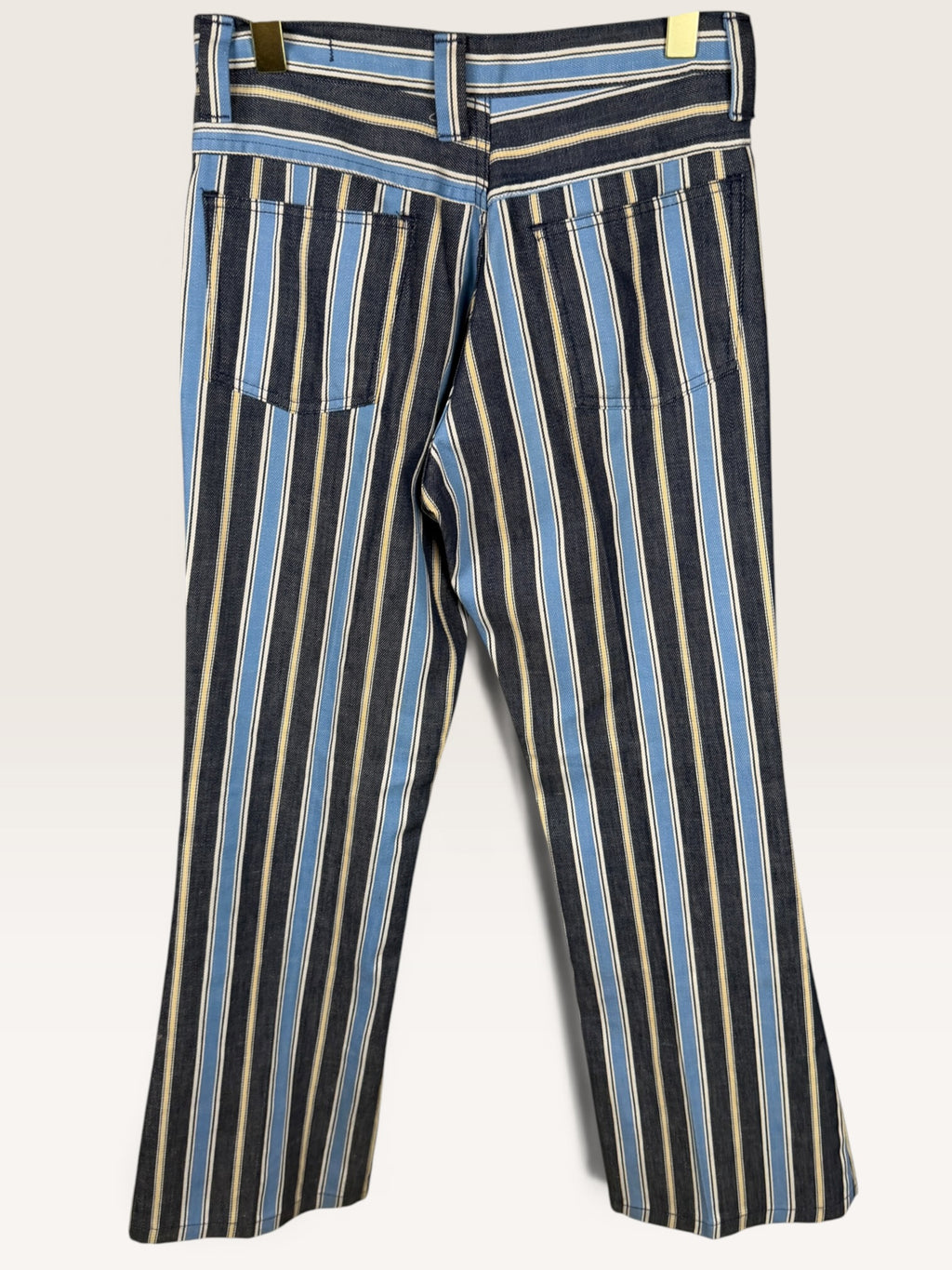 Farah Mid-20th Century Striped Trousers in Navy, Light Blue, and Yellow