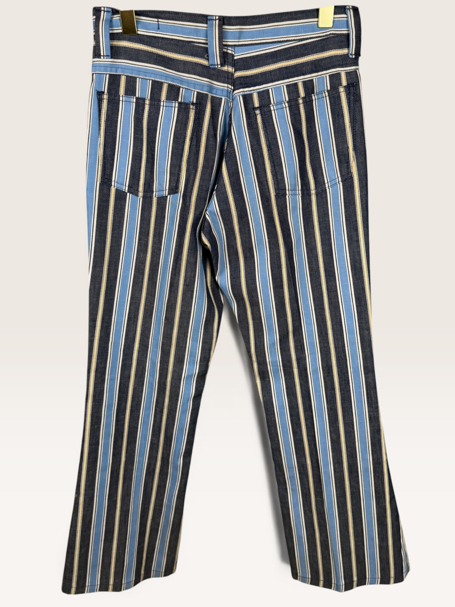 Farah Mid-20th Century Striped Trousers in Navy, Light Blue, and Yellow