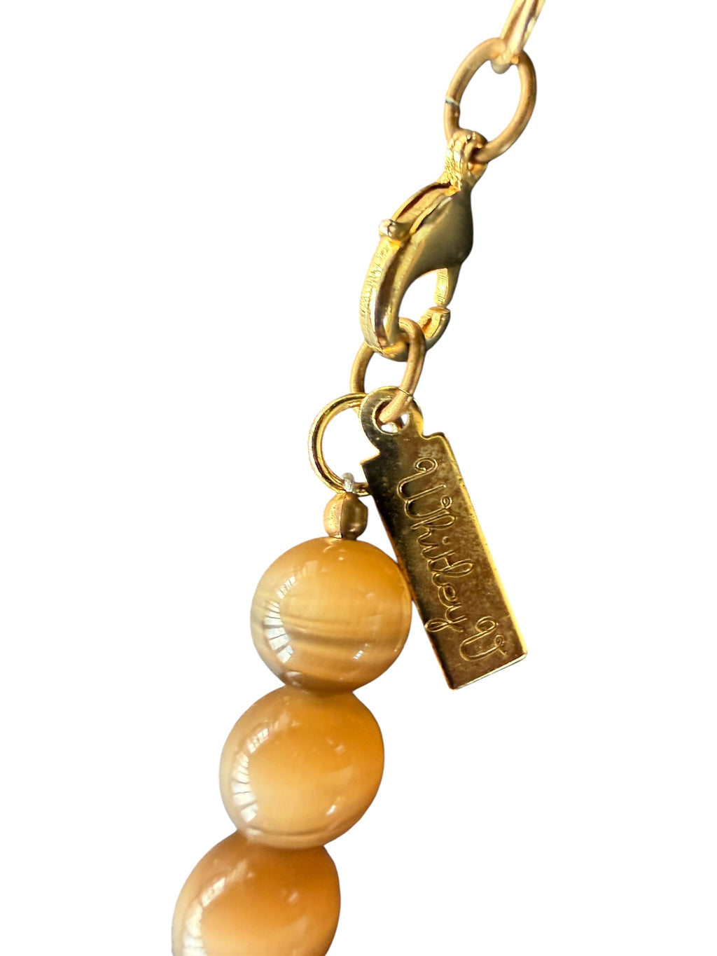 Saoryingy Orange-Brown Beaded Necklace with Tassel