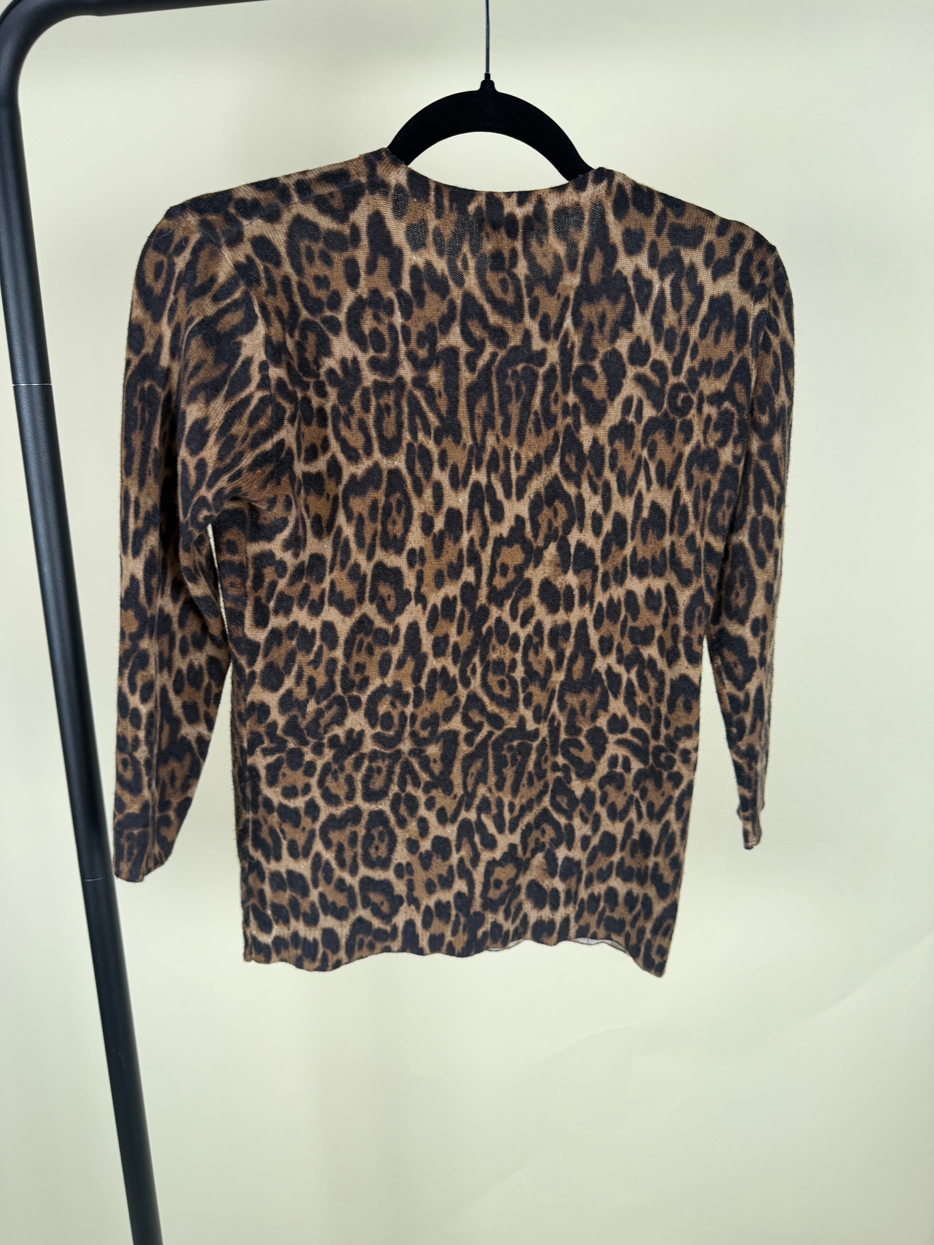 Doncaster Collection Leopard Print Cashmere Cardigan - photo 7