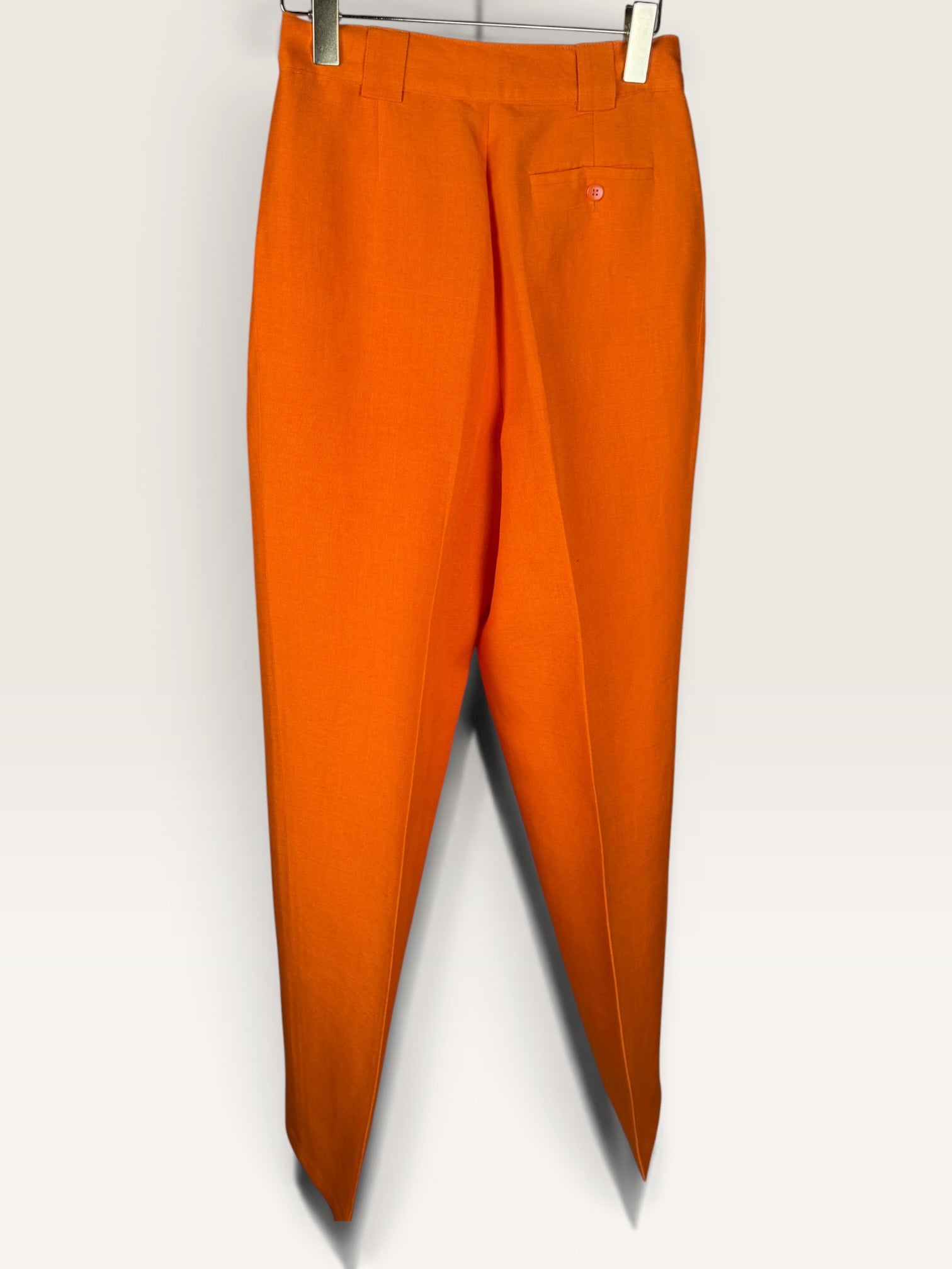 Giorgio Sant'Angelo 1970s Bright Orange Linen-Rayon Suit Set