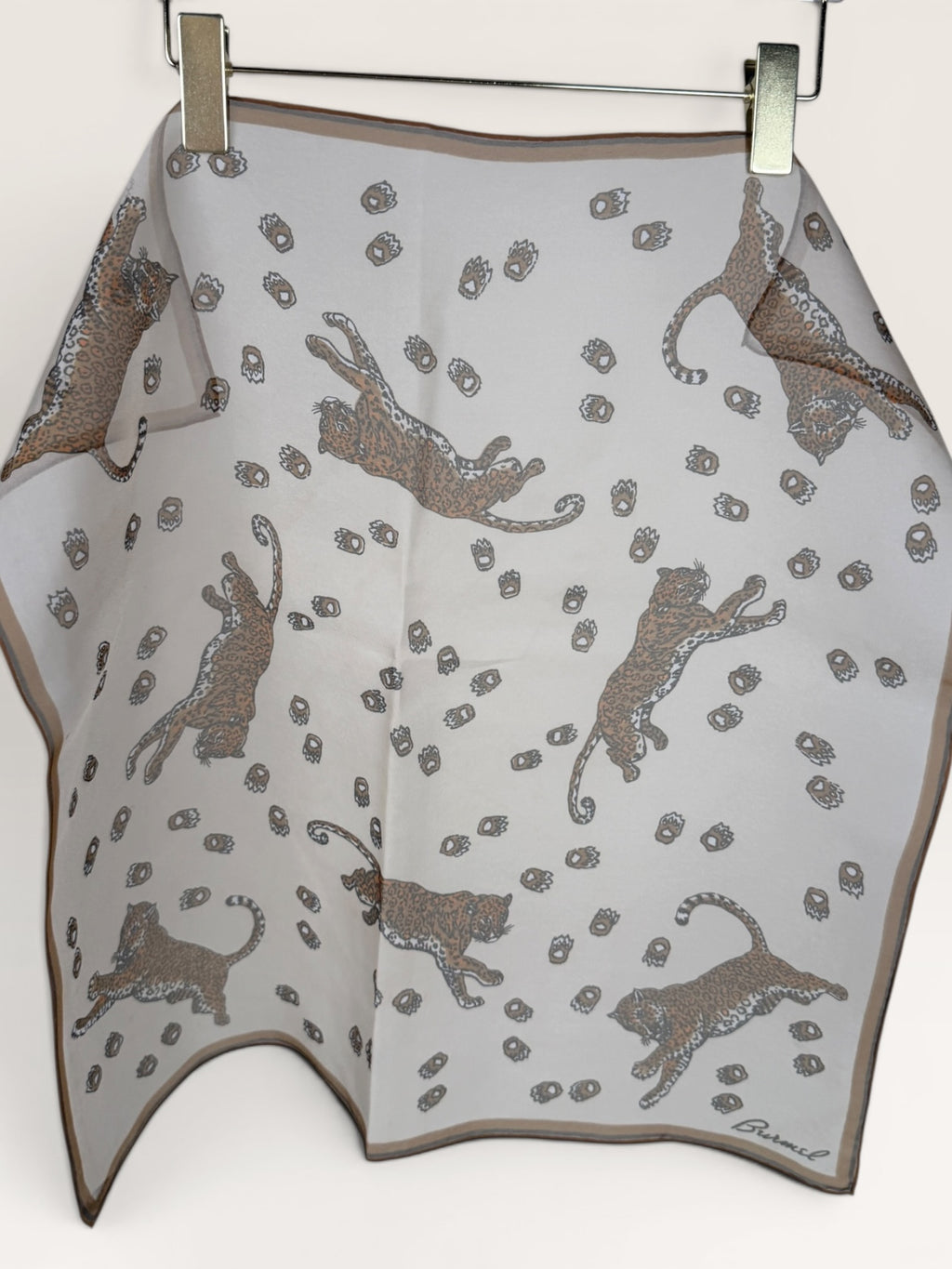 Brunel Leopard Print Scarf with Paw Pattern